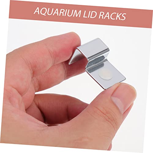 MERRYHAPY 4pcs Lid Support Racks for Fish Tanks Practical Aquarium Cover Clips for Heat Preservation Compatible Turtle and Pet Glass Tanks Elegant Design for Various Aquariums