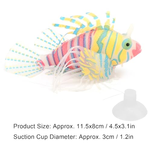 Silicone Simulation Fish Aquarium Sculpture Glowing Lifelike Fish Decoration Fluorescent Suction Cup Ornament for Tank(Pink Orange) - style: Pink Orange