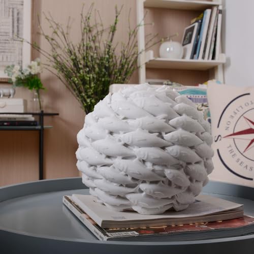 HAUCOZE Modern Sculpture Home Decor Fish Figurine Statue Abstract Art Table Centerpiece Gift for Living Room Polyresin 13.0 Inch