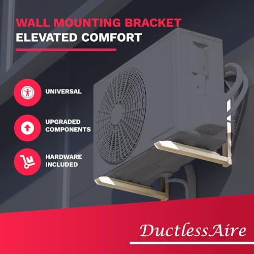 DuctlessAire Outdoor Wall Bracket - Mini Split Mounting Bracket - Ductless Air Conditioner Wall Mount - Mini Split AC/Heating System Accessories for Window AC, HVAC, Heat Pump & More (9000-36000 BTU) - size: Maz capacity 300 lbs