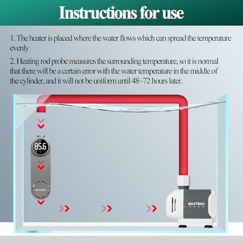 boxtech Small Submersible Aquarium Heater - 100w Fish Tank Heater, Mini Turtle Betta Tanks Heaters with External Adjustable Temperature Controller for 12 to 25 Gallon Tanks - size: 100w for 12 to 25 gallon tank