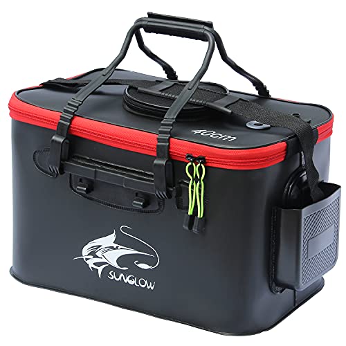 Grneric Fishing Bucket, 6Gallon/8Gallon/10Gallon Foldable Fish Bucket,Live Fish Container Multi-Functional Live Fish Bait Bucket,Outdoor Camping EVA Fishing Bag and Fish Protection Bucket - color: 23l/6gallon(black)