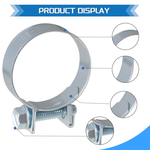 36PCS 8-18MM Fuel Injection Hose Clamps Assortment Kit 6Values 5/16"-23/32" Gas Line Clamps Clip Pipe Clamp for Automotive Diesel Petrol Pipes - size: 36PCS