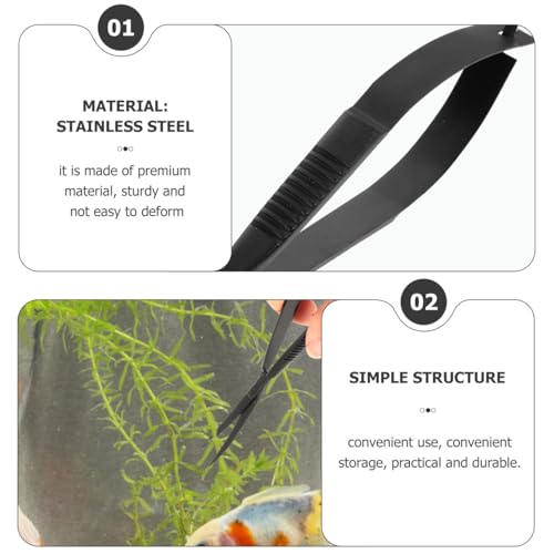 POPETPOP 6.1 Inch Curved Aquarium Scissors Water Grass Shears Spring-Loaded Precision Pinch Action for Aquascaping and Small Plant Trimming