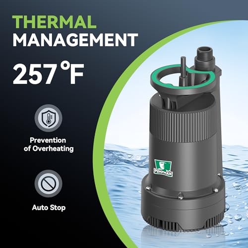 PUMPMAN 1/4HP Portable Water Pump, 2110GPH Submersible Utility Pump with 3/4” Garden Hose Check Valve Adapter Electric Sump Pump, 120V, Removal for Pool Draining Basement Hot Tubs Garden - style: 1/4HP 2110GPH
