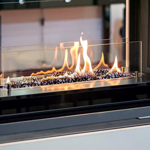 Stanbroil 10-Pound Fire Glass Beads - 1/2 inch Luster Fire Glass Drops for Fireplace Fire Pit | Gas Log Sets | Landscaping | Fish Tank, Amber Luster - color: Amber Luster