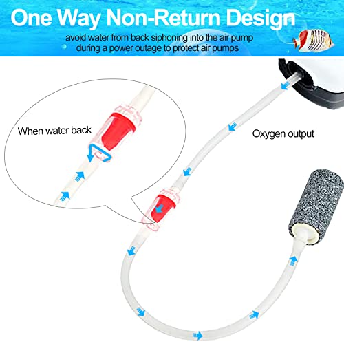 Aquarium Air Pump Accessories - 7 Feet Airline Tubing Standard with Air Stone Disc, Check Valves, Suction Cups and Connectors for Nano Air Pumps Small Buckets and Fish Tank