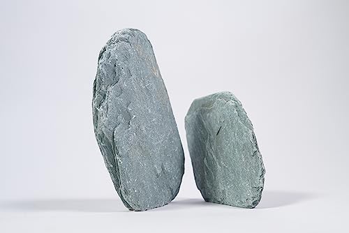 LANDEN River Slate Stone Natural Rocks(18lbs, 3~9 inches,13pcs) for Aquariums, paludariums, Terrariums, Reptile, and Amphibian Enclosures Decorative of Stream's Caves and Caverns - size: 15 River Slate Stone(3-9 inches,18lbs)