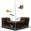 Aquarium Corner Hide Cave – Safe Resin Fish Shelter for Stress Reduction, BPA-Free Tank Decoration, 5.1”x2.7”x1.7” Ideal for Betta, Shrimp & Small Tropical Fish