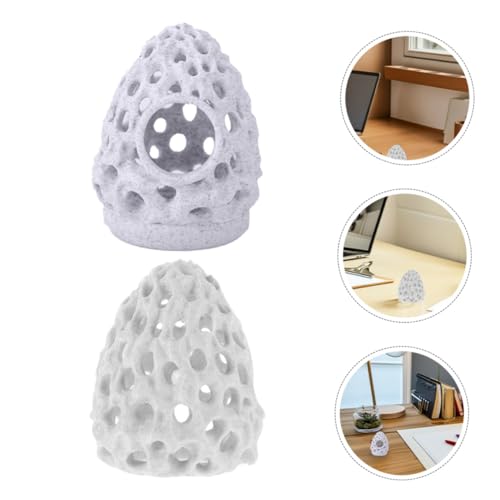 BETOOKY 2pcs Aquarium Shrimp Dome Hideout with Feeding Cave, Porous Reef Rock Fish Tank Decoration for Breeding and Shelter, Suitable for Betta and Small Shrimp Habitat