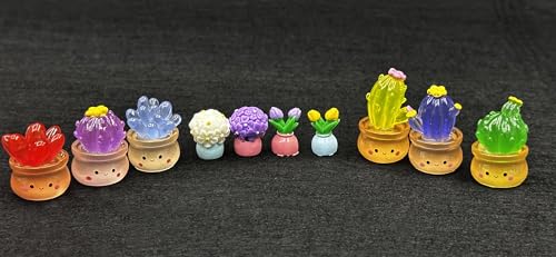 Geiomoo Miniature Resin Set, Mini Mixed Garden Fish Tank Accessories for DIY Crafts Home Landscape Decors (10 Pcs)