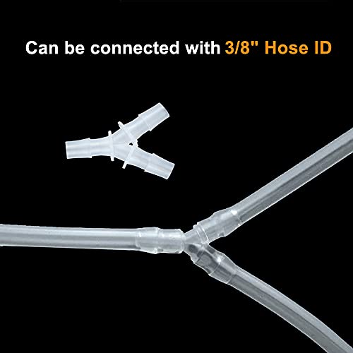 Feelers 3/8" Plastic Hose Barb Tee Fitting 10 Pack, Equal Barbed Y-Shaped 3-Way Connector, Tube Splicer Union Adapter for Air Line, Fuel Line, Water Hose - size: 3/8 Inch, style: 10pcs-Y Shaped