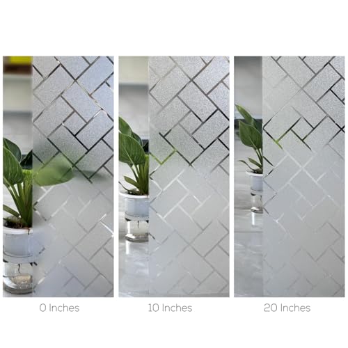 Coavas Frosted Window Privacy Film Static Cling Non-Adhesive for Glass Windows, Heat Control UV Blocking Sun Blocking Anti Glare, Day and Night Bathroom Home Office Cover, 23.6"x78.7" - color: White, size: 23.6 x 78.7 Inch
