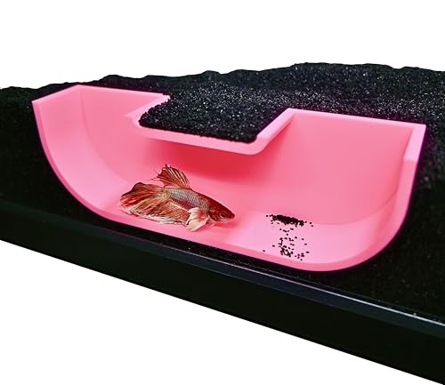 Underground Tunnel Hideout Cave | Aquarium Hide for Small Fish & Shrimp | Viewing Betta Fish Rest Hammock Enrichment Toy | Tank Accessories Decorations Toys Decor (Pink) - color: Pink