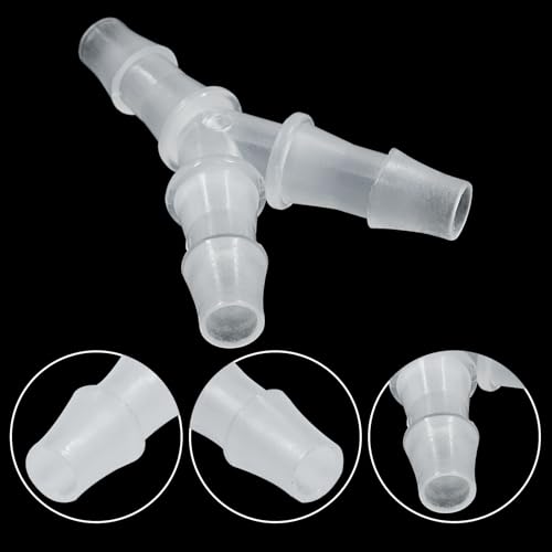 Hitefu 1/4" Plastic Hose Barb Fitting Equal Barbed 3 Way Y Shaped Hose Tubing Joint Splicer Mender Adapter Union for Oxygen Tubing Pipe Household Fuel Water Liquid Air (Pack of 10) - size: 1/4 Inch