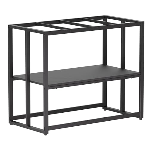 rban Deco 40 Gallon Fish Tank Stand 660LBS Capacity For Aquarium Stand Metal Fish Tank Stand 36.6"x18.5"x30" Dual-Layer Design Terrarium Stand Ideal for Home and Office, Black - color: Black, size: 40 Gallon