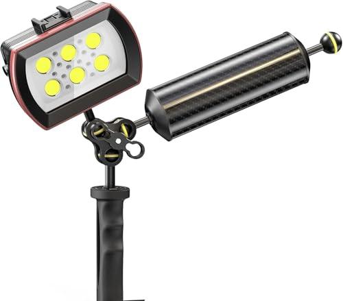 Sea frogs D60mm, 10'', Carbon Fiber Float Arm for Ultralight, Aquatic Arm, Buoyancy Provided 410g, Underwater Camera System Diving Tray Video Light/Strobe GA-7 - color: D60mm, 10'' Carbon Fiber Float Arm