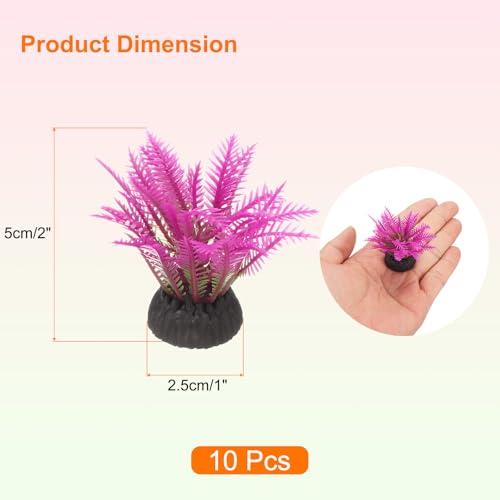 uxcell Aquarium Artificial Plants, 10 Pcs Fish Tank Plants Decorations Accessories Aquatic Ornaments Decor Water Grass, Red (Coco Leaves) - color: Red