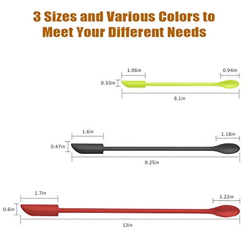 Silicone Spatula Set (6Pcs) - Mini Scraper Tool for Beauty & Food - Reach Every Last Drop, Multi-Size Spatulas for Makeup Jars, Lotion Bottles & Kitchen Containers (Color #3) - color: Color #3