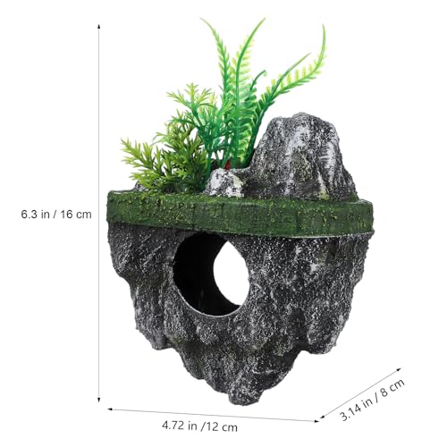 VOSAREA Floating Aquarium Lifelike Fish Hideout Rock Cave Fish Tank Fake Artificial Floating Stone Cave Shelter for Landscaping