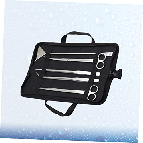 ibasenice 5pcs Aquarium Maintenance Tool Set Stainless Steel Scissors and Tweezers for Aquascaping Includes Canvas Storage Bag for Freshwater and Plant Care