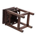 HOMSFOU Antique Chinese Decor Wood Flower Display Stand Vase Holder Decor Plant Pot Stand - size: 12X7CM