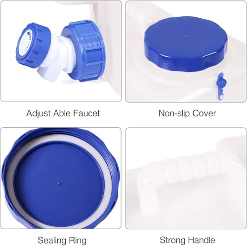 4 Gallon/15L Water Container with Spigot, Portable BPA Free Water Jug, Multifunction Water Tank for Camping Outdoor Hiking Picnic Supplies, Emergency Stroage, 4 Pack - size: 4 gal, 4 pack