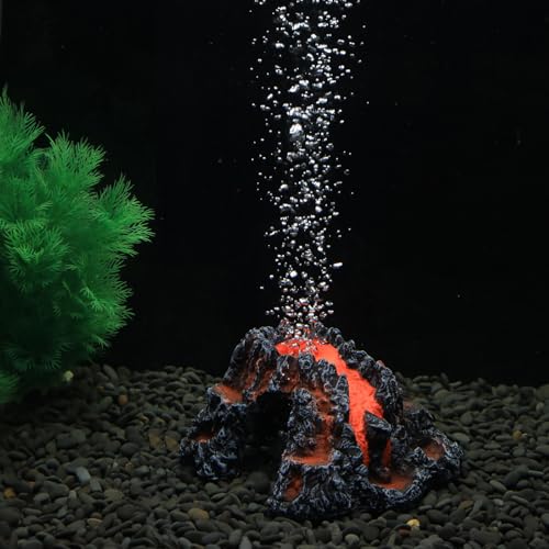Aquarium Decorations Cave Fish Tank Accessories Volcano Decor (Large)