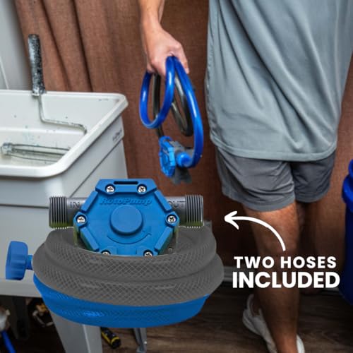 RotoPump Water Pump Self Priming 12.5 Gallons Per Minute. Lightweight and Portable. Siphon Standing Water in Tubs, Sinks, Showers, Boats, Aquariums, Water Heaters and more