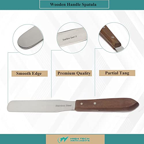 Science Lab Supplies Wooden Handle Spatula 5" Blade with Parallel Sides Used in Research Laboratory Shovel for Sampling Mixing & Handling Gels, Powders, Pastes & More