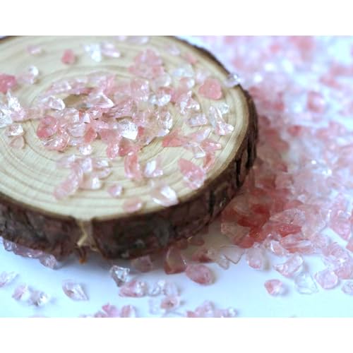 Pink Crushed Glass Craft Glitter,Irregular Broken Sprinkles,2-4mm Crystal Chunky Glass Chips,for DIY Fish Tank Fountain Flower Home Decoration,Or Vase Resin Colorful Transparent Filler.(100g) - color: pink