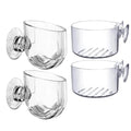 4 Pcs Aquarium Plant Pot Planter, Glass Fish Tank Plants Holder, Aquarium Decoration Plant Cup with Suction Cups for Fishes Tank Ornament Aquarium Décor Plastic Plants Fish and Aquatic Pets