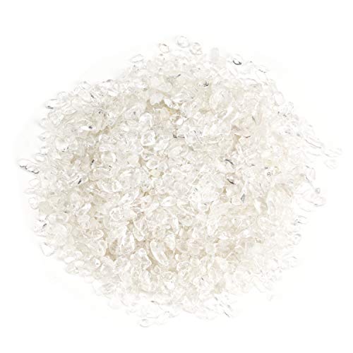Cherry Tree Collection 1/2 Pound Polished Tumbled Gemstone Chips, Pebbles, Crystal Chips Bulk for Jewelry Making, Healing, Plants, Succulents, Aquariums, Decoration, Chakra (Quartz) - color: Clear Quartz