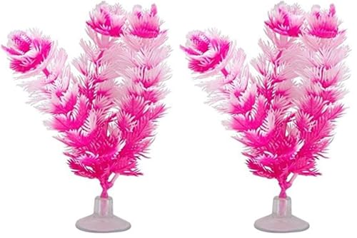 Marina Vibrascaper Fish Tank Decorations, Foxtail Plant, White, 5in, 12083 (Pack of 2) - size: 5" (Pack of 2)