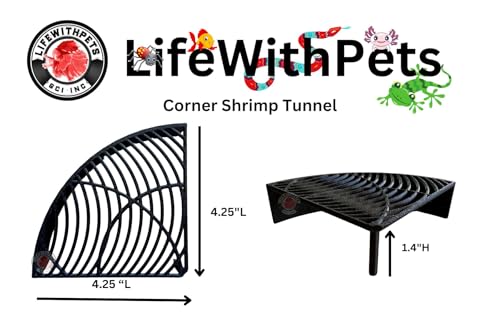 LifeWithPets Aquarium Shrimp Tank Decorations | Corner Shrimp Hide | Shrimp Cave | Breeding Shrimp Hide | Shrimp Tunnel - size: Corner Hide