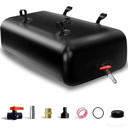 GHOSOONE 1400 L/370 Gal Water Bladder Tank, Foldable Portable Water Storage Container, Emergency Water Bag for RV, Truck Bed, Fire Prevention, Drought Resistance, Black - color: Black, size: 370Gal/1400L