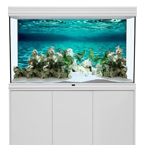 YongFoto Fish Tank Background 24x12 inch Turquoise Clear Water Ripple Lakebed Undersea Ocean Floor Underwater Seabed Polyester Backdrop Reptile Habitat Terrarium Aquarium Background - color: Underwater 4, size: 24x12inches