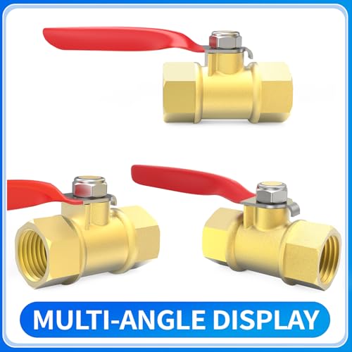 ChillWaves Brass Ball Valve, Air Compressor Ball Valve Shut Off Switch 1/4" NPT Female x 1/4" NPT Female Thread Pipe Fitting(4-PACK) - size: 1/4" FNPT x 1/4" FNPT, style: PACK OF 4
