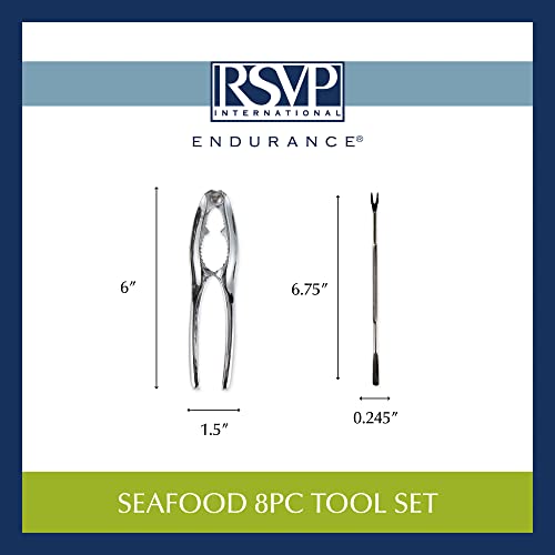 RSVP International Endurance Collection Seafood Tool, Cracking Tools, 8 Piece, Stainless Steel - size: Cracking Tools, 8 Piece