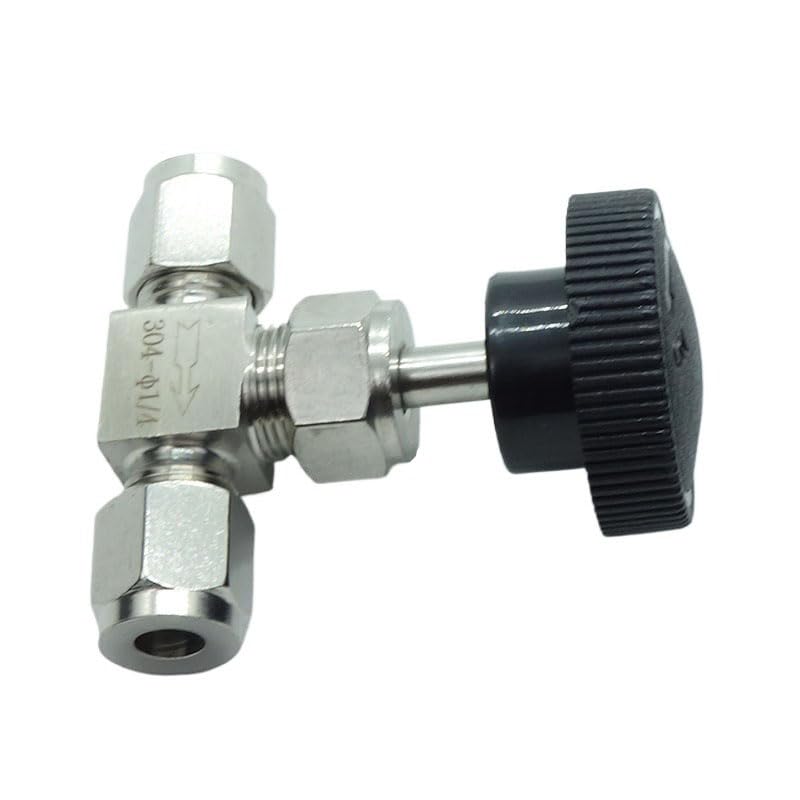 1 Piece Stainless Steel 304 1/4" Tube OD Double Ferrule Compression Fitting Instrument Needle Valve - size: Straight 1/4" OD