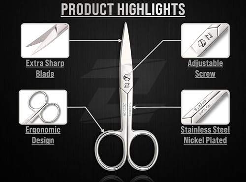 Nail Scissors Curved for Women and Men, Long Lasting Sharp Nickel Plated for Manicure and Pedicure, German Quality Multipurpose Professional Eyebrow Scissors - style: Victorian