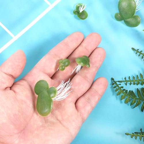 Skrfren 36 Pack Artificial Mini Duckweed with Root, Artificial Floating Plant Plastic Aquarium Simulation Floating Plants for Aquarium Tank Decor