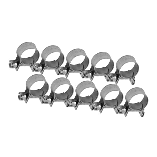 10pcs Stainless Steel Hose Clamps – Adjustable 6-20mm Fuel Line Pipe Clips for Air, Water, Silicone & Fuel Hoses (13-15Mm) - size: 13-15Mm
