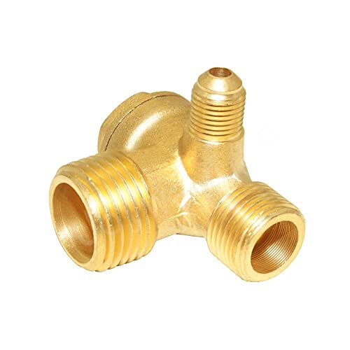 Joywayus 3-Way Brass Male Threaded Air Compressor Check Valve Central Pneumatic G1/2"xG3/8"xG1/8" - style: style 1