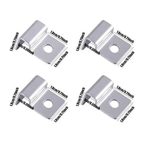 Suxgumoe Aquarium Cover Clips, 4 Pcs 6mm / 8mm / 10mm / 12mm Stainless Steel Fish Tank Glass Cover Clip Support Holder Universal Lid Clips for Rimless Aquariums (10mm) - size: 10mm
