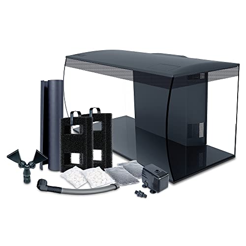 Fluval Flex 32.5 Marine Salt Water Aquarium Kit - Fish Tank for Fish, Coral & More - Comes with LED Lights, Filtration System & More - 32.5" x 15.75" x 15.35" - 123 L, 32.5 Gal. - Black