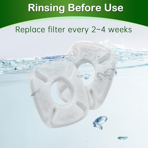 Cat Water Fountain Filters for Veken 50oz, 84oz, 95oz or 108oz Automatic Pet Fountain Dog Water Dispenser, 16 Pack Replacement Filters & 16 Pack Replacement Pre-Filter Sponges Set (16+16 Pack) - color: 16+16 Pack (8 month supply)