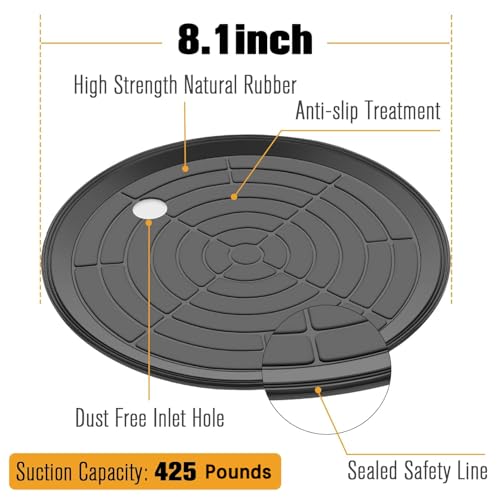 Glass Suction Cups to Lift Large Glass/Granite/Tile/Window 8.2 Inches, 468 Pounds Load Capacity, Vacuum Suction Cup Industrial Grade Heavy Duty Lifter for Moving Object, Orange, Carrying Case, 2 Pack