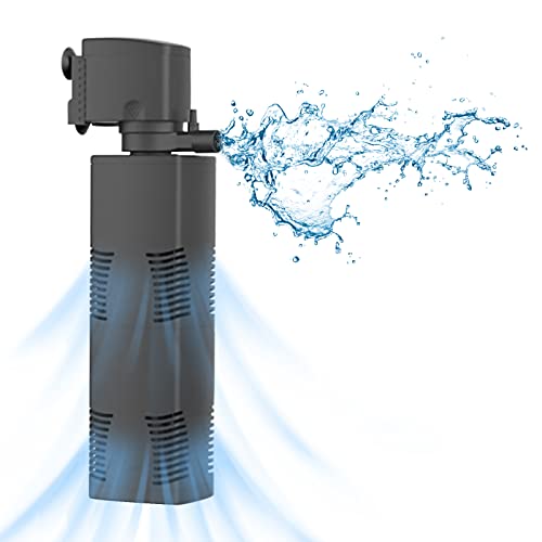 TARARIUM Fish Tank Filter Small Pond Filter for 100-200 Gal. Tank Crystal 420GPH Biochemical Filtration Powerful Submersible Water Pump Large Aquarium Accessories Air Supply - size: JP-025F(420GPH)for 100-200 Gallon Tank