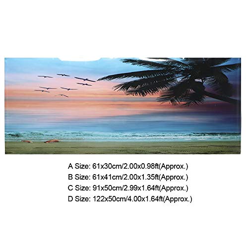 Aquarium Poster, Realistic Seaside Sunset Clouds Pattern Aquarium Background Poster 3D PVC Self Adhesive Fish Wallpaper Sticker for Aquarium Fish Decoration(61 * 30cm)